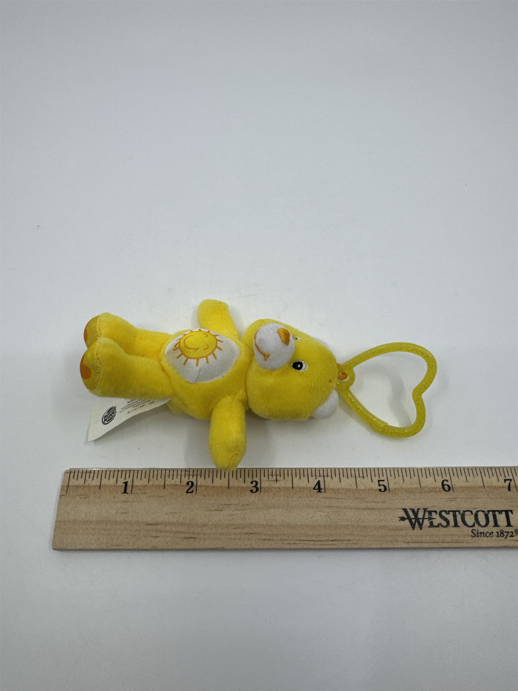 2005 Yellow Sunshine Care Bear Keychain Burger King Toy Collectible