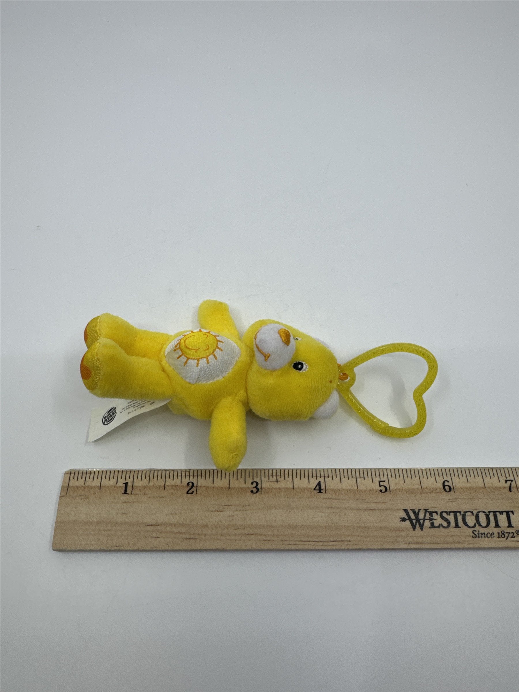 2005 Yellow Sunshine Care Bear Keychain Burger King Toy Collectible