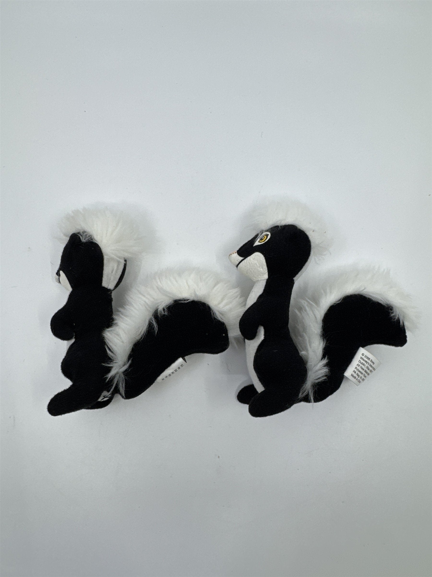 Set Of Two 2005 Skunk Plush Wendy's Kid's Meal Toy Reeko Skunks