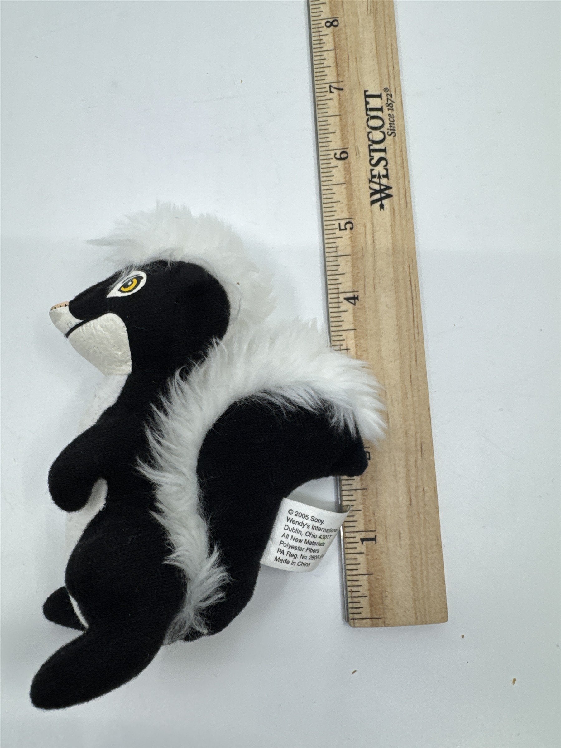 Set Of Two 2005 Skunk Plush Wendy's Kid's Meal Toy Reeko Skunks