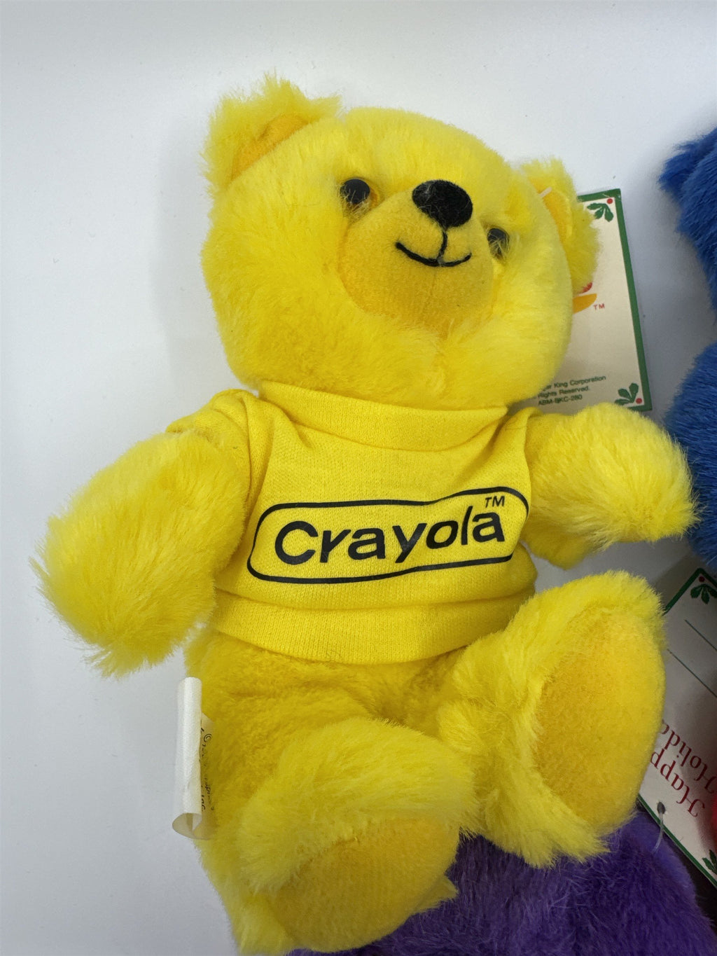 Set Of Four Vintage Crayola Crayon Plush Teddy Bear Burger King Toys W/ Tags