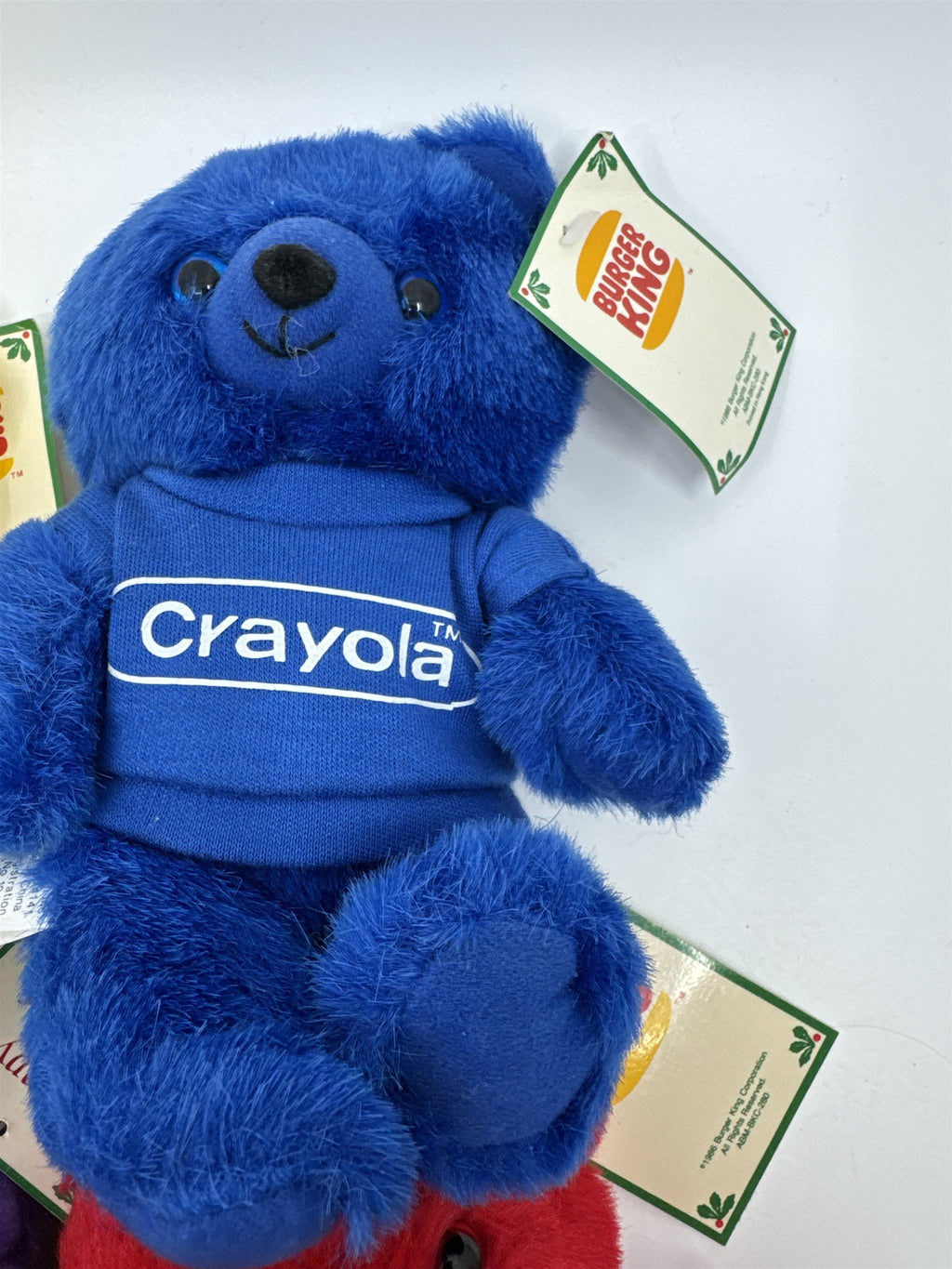 Set Of Four Vintage Crayola Crayon Plush Teddy Bear Burger King Toys W/ Tags