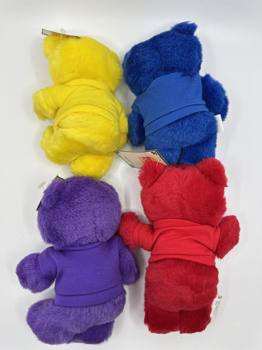 Set Of Four Vintage Crayola Crayon Plush Teddy Bear Burger King Toys W/ Tags