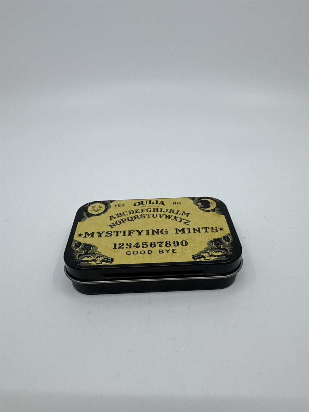 Ouija Board Mystifying Mints Small Tin Mints Container 1.5 Oz. Empty Tin
