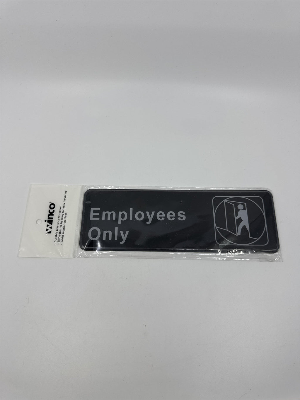 Winco Employees Only Black And White Adhesive Business Sign