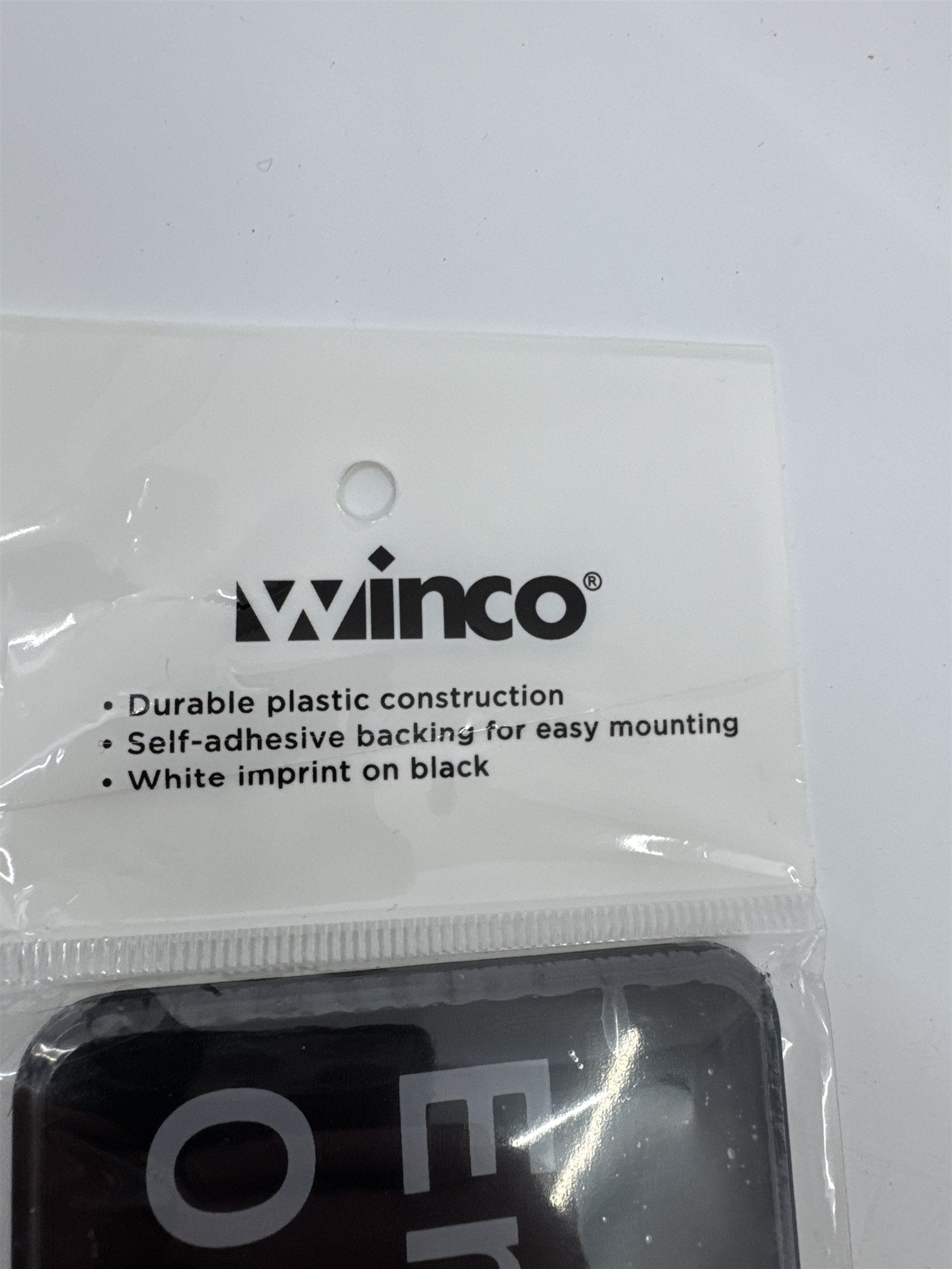 Winco Employees Only Black And White Adhesive Business Sign