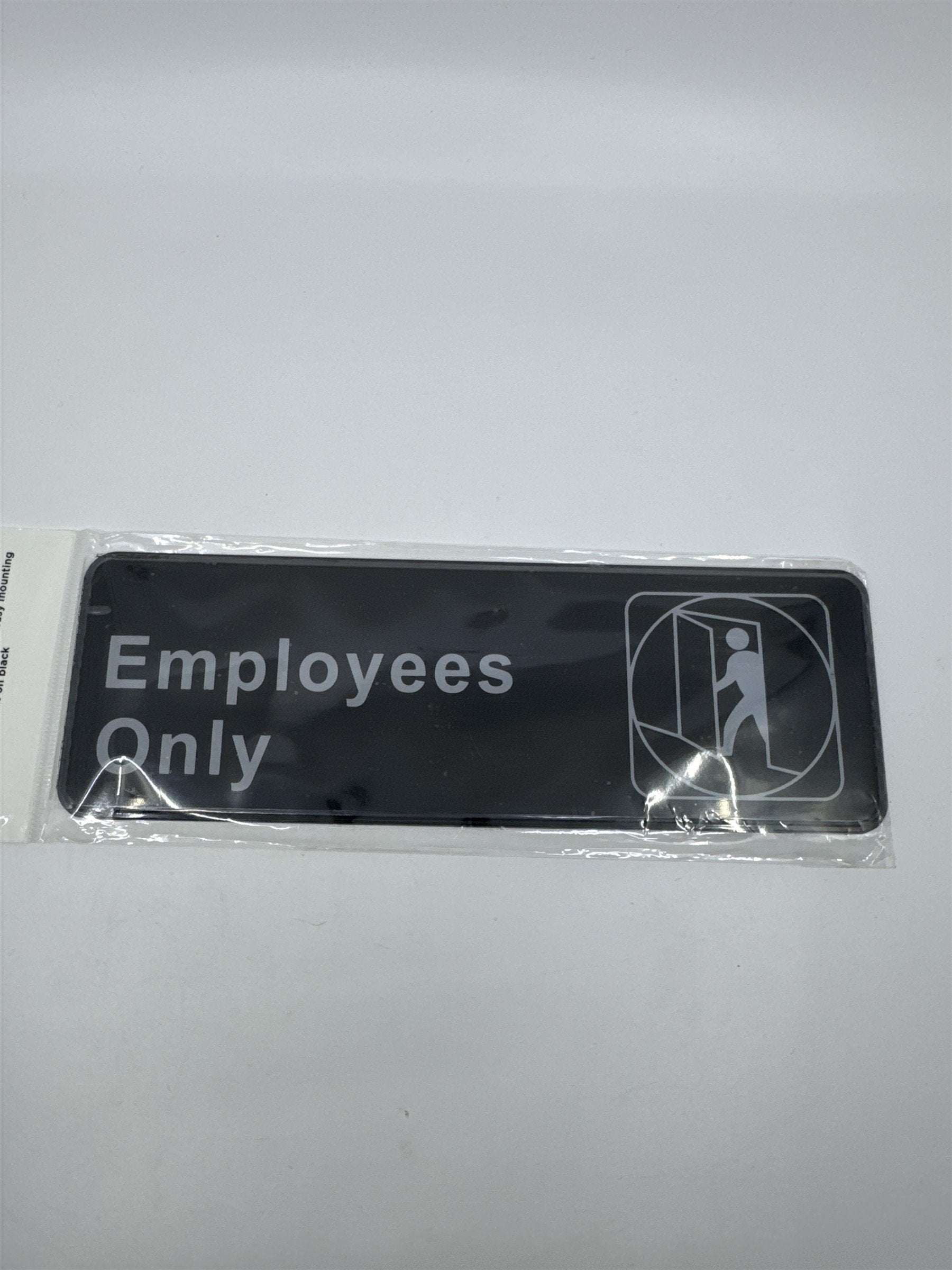 Winco Employees Only Black And White Adhesive Business Sign