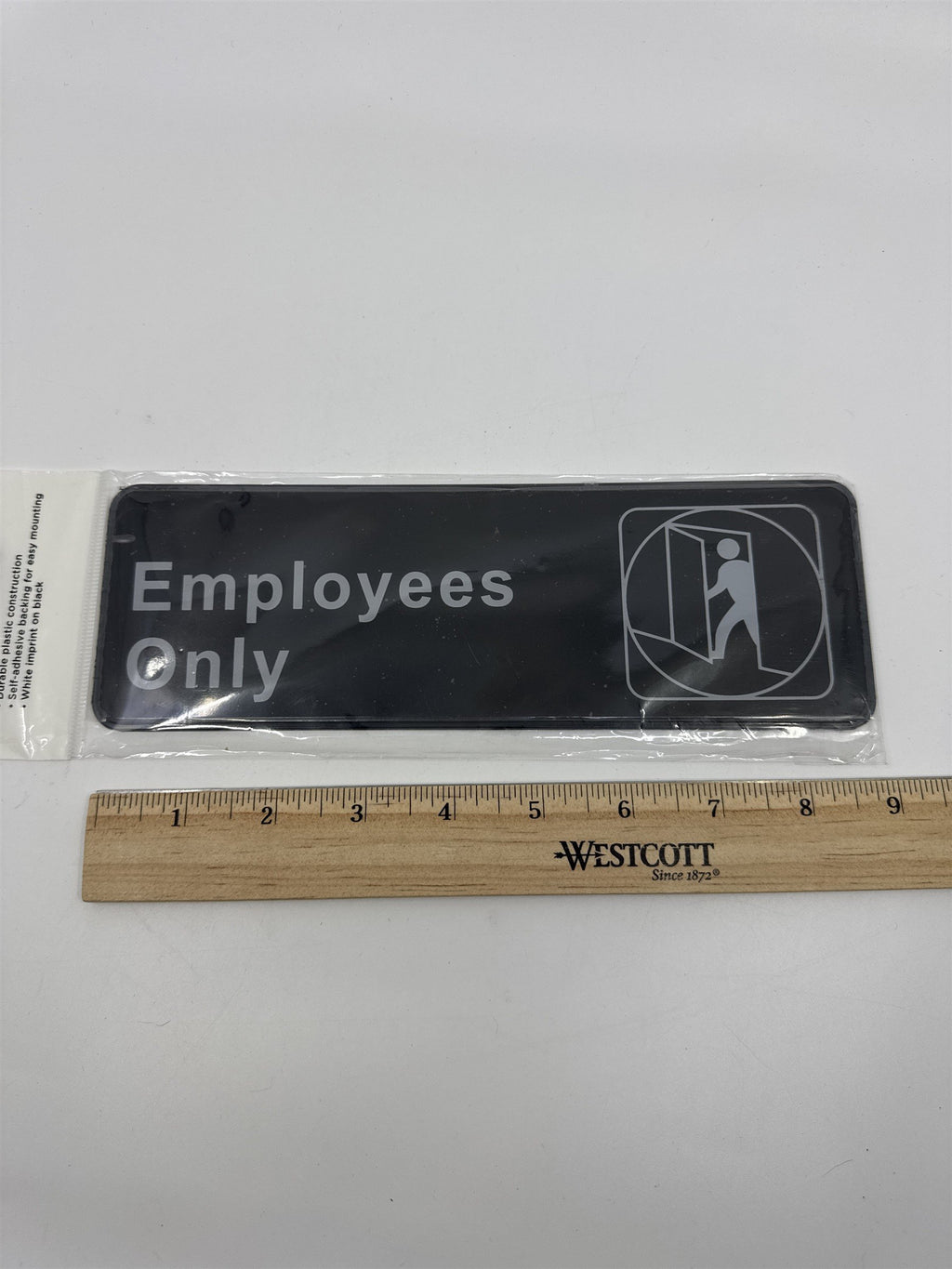Winco Employees Only Black And White Adhesive Business Sign