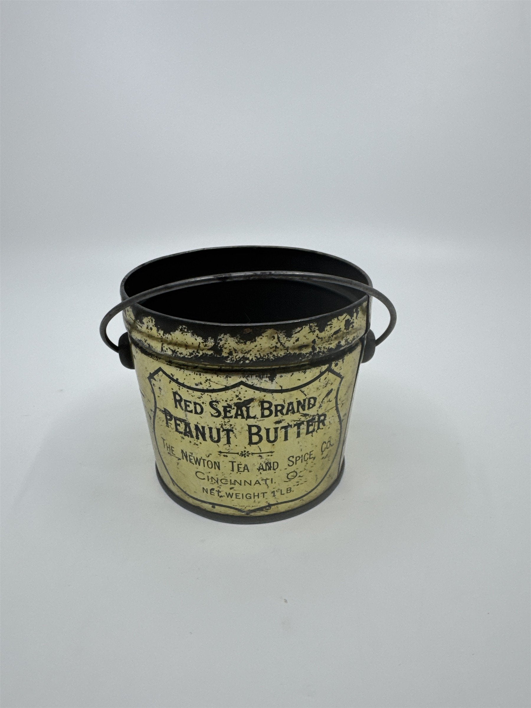 Vintage Peanut Butter Pail Tin Newton Cincinnati OH 1 LB. Empty Tin