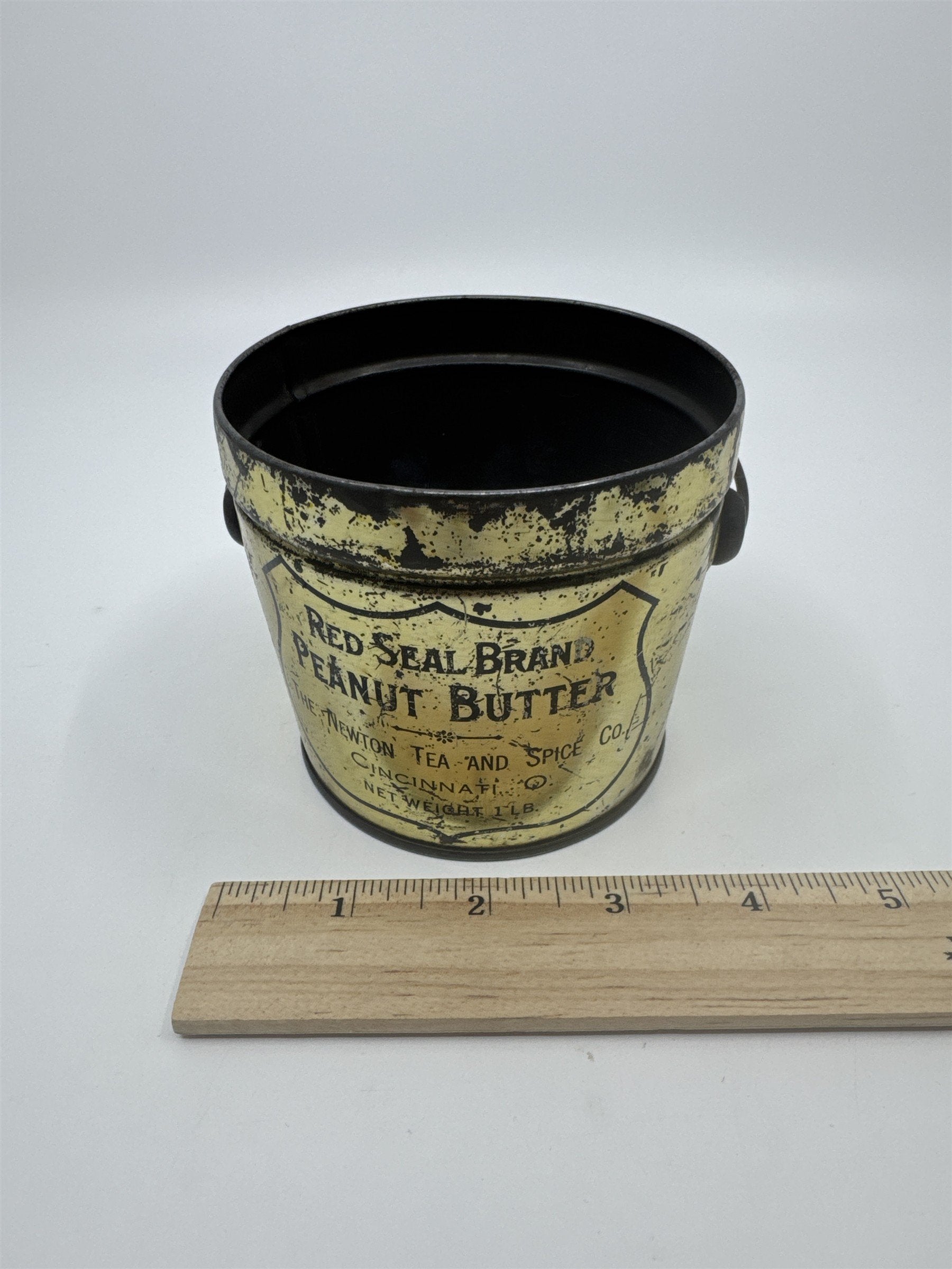 Vintage Peanut Butter Pail Tin Newton Cincinnati OH 1 LB. Empty Tin