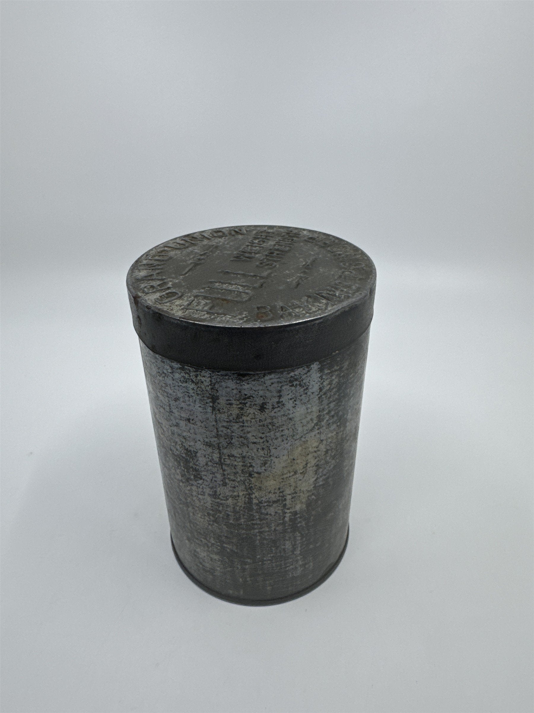 Vintage Grand Union Full Weight Strength Baking Powder Advertising Empty Tin
