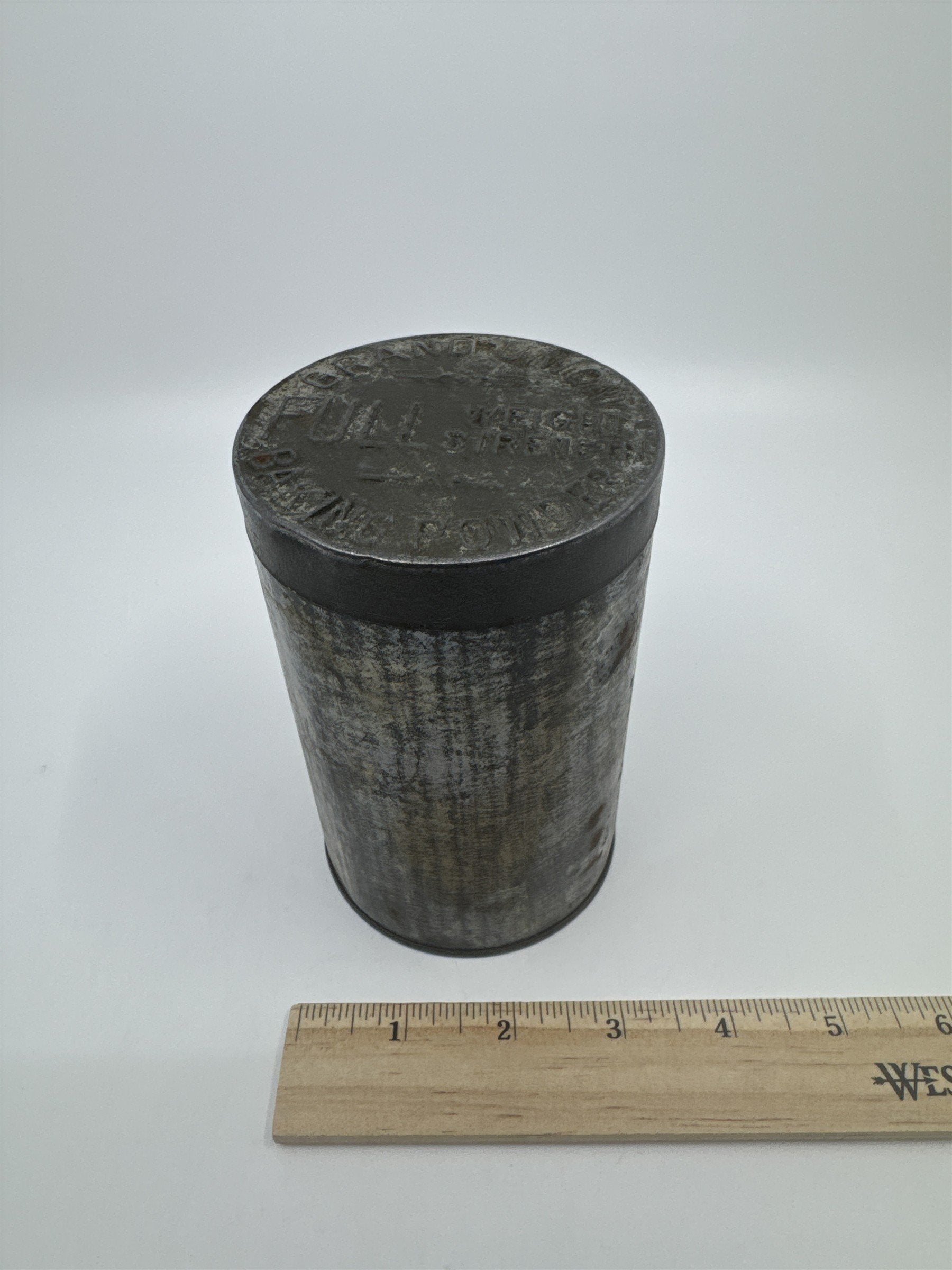 Vintage Grand Union Full Weight Strength Baking Powder Advertising Empty Tin