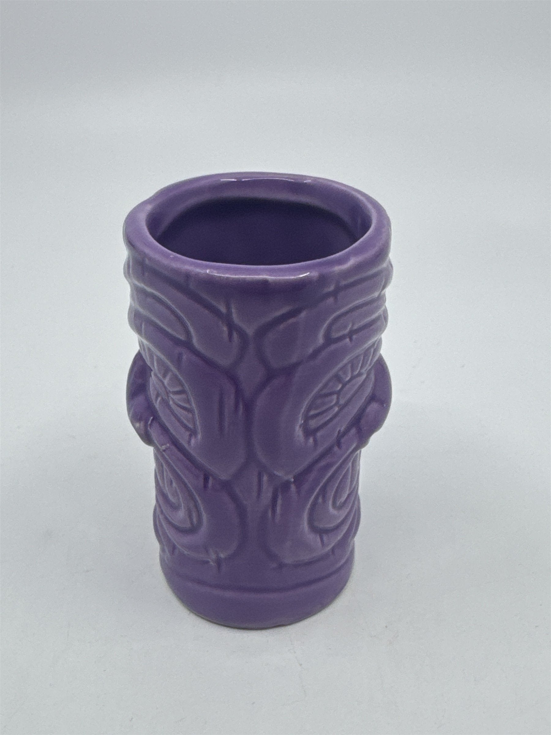 Purple Tiki Shot Ceramic Tropical Shotglass Tiki Big Mouth Barware