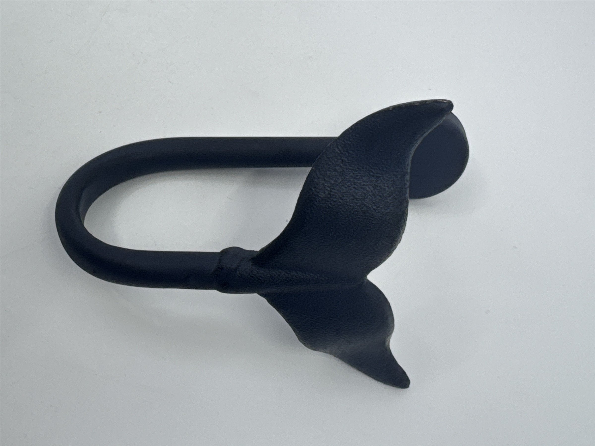 Set of Two Blue Whale Tail Cast Iron Wall Hooks Hat/Towel Ocean Themed Hangers