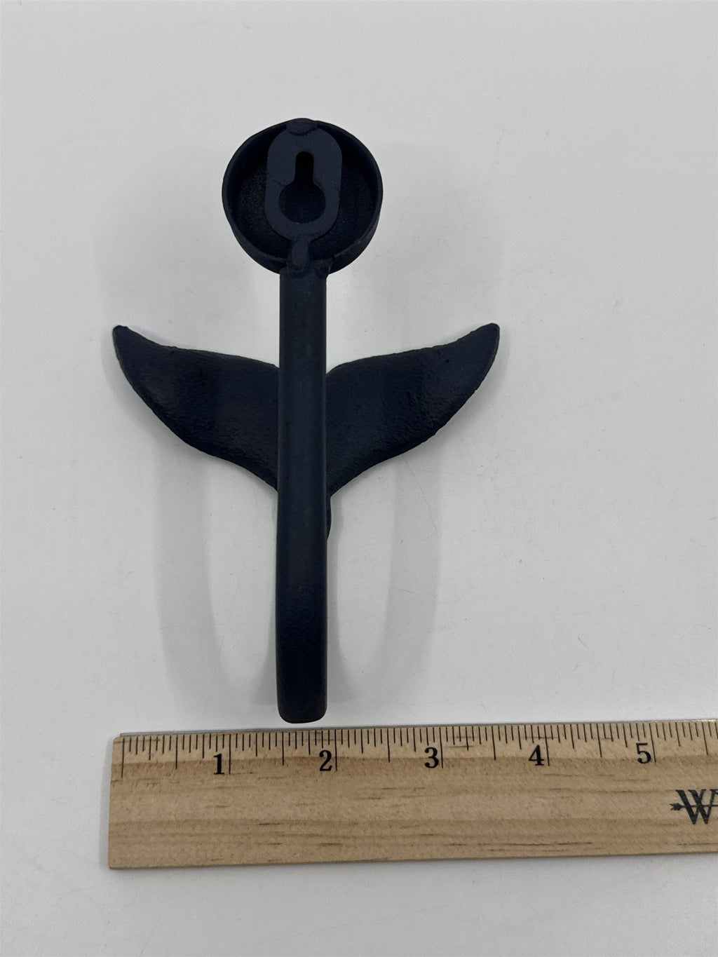 Set of Two Blue Whale Tail Cast Iron Wall Hooks Hat/Towel Ocean Themed Hangers