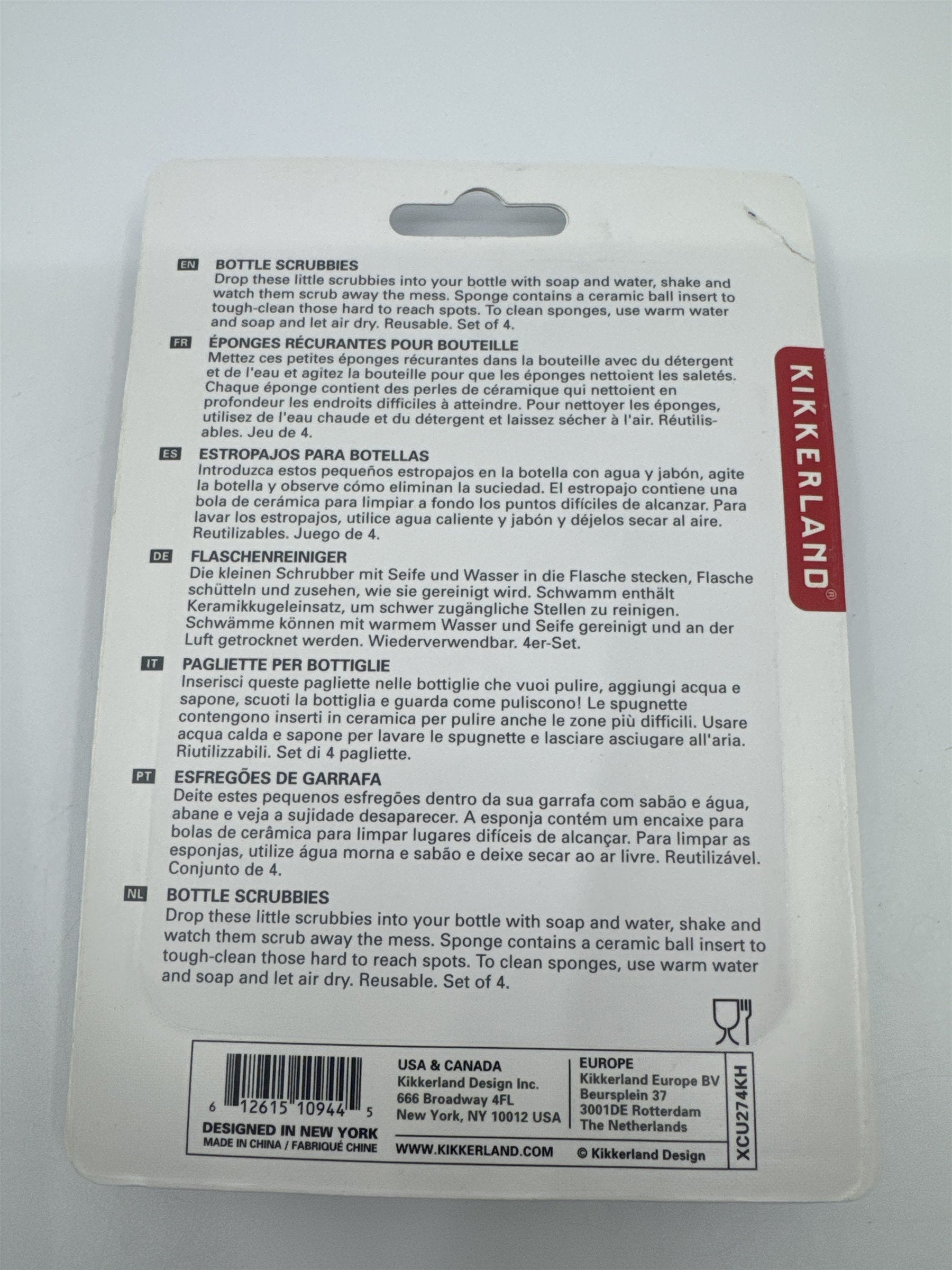 Kikkerland Reusable Bottle Scrubbies New In Packaging
