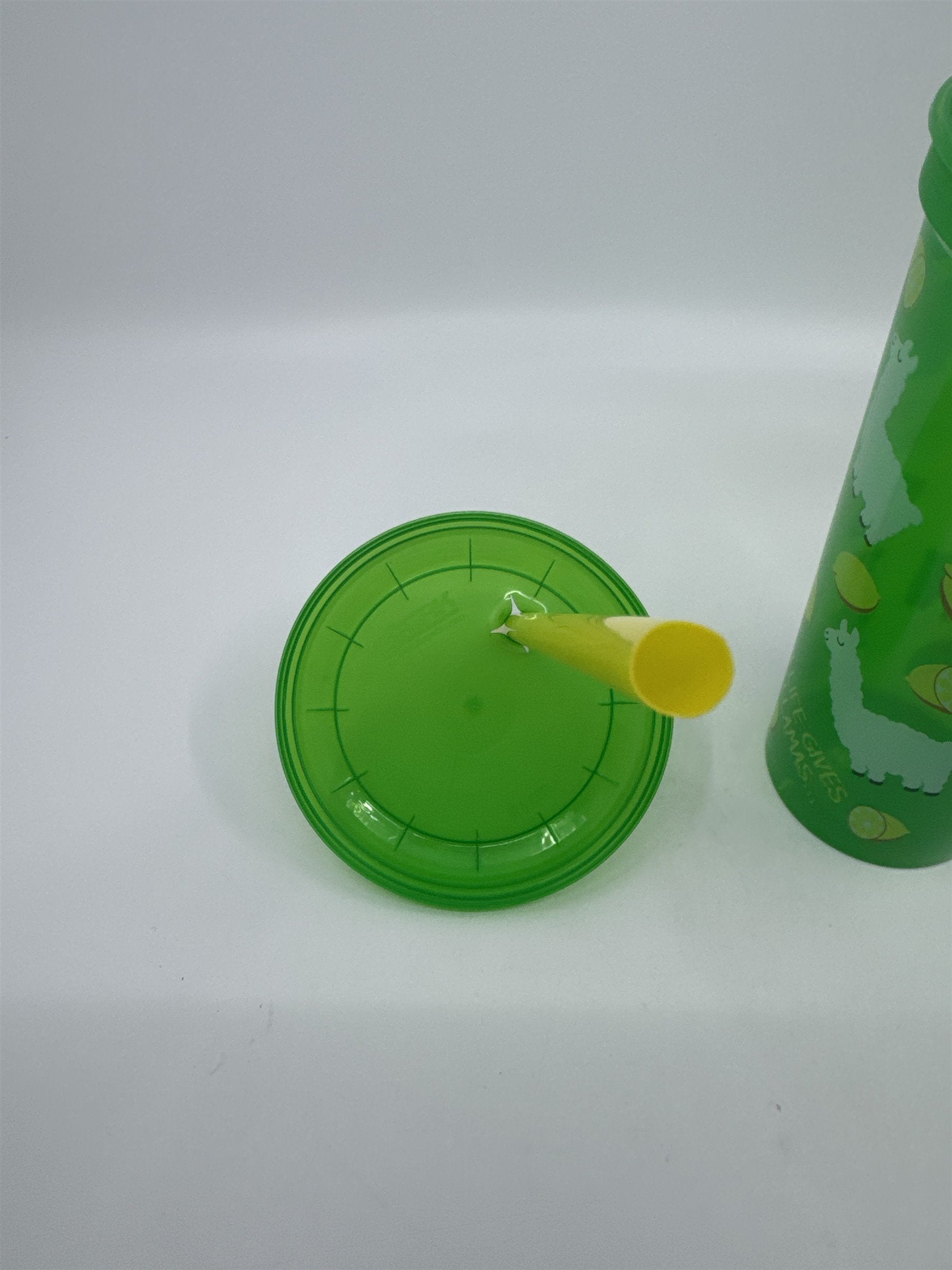 Green And Yellow "Make LLama-Nade" Llama Themed 32 Oz. Lemonade Fair Cup