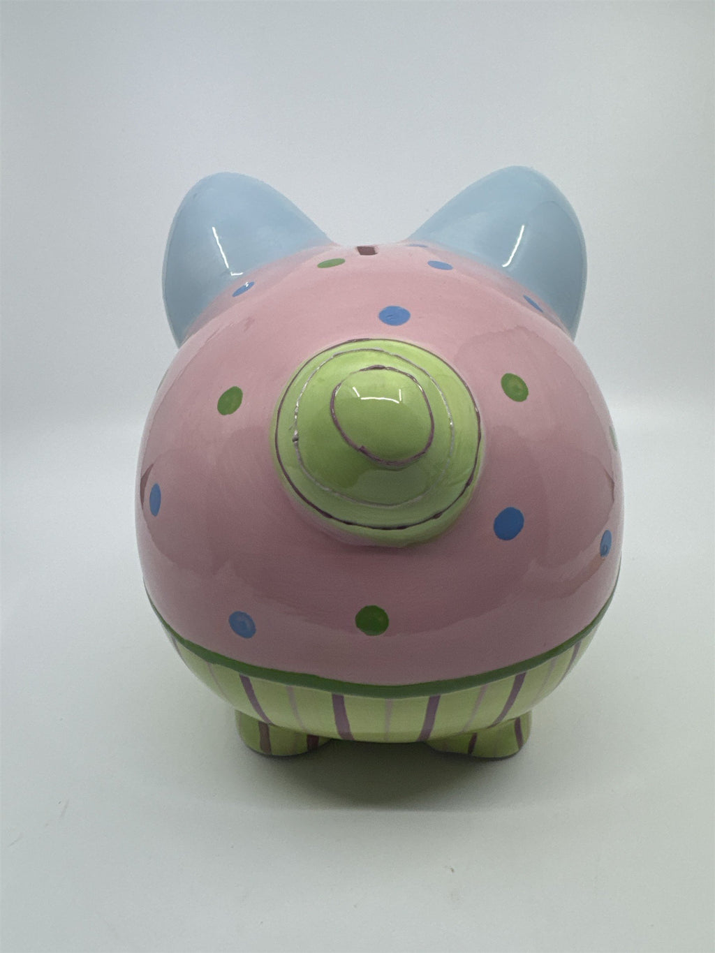 Ceramic Colorful Pink, Blue, Purple, and Green Girl's Piggy Bank