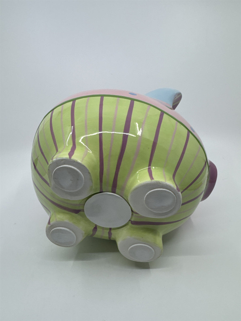 Ceramic Colorful Pink, Blue, Purple, and Green Girl's Piggy Bank