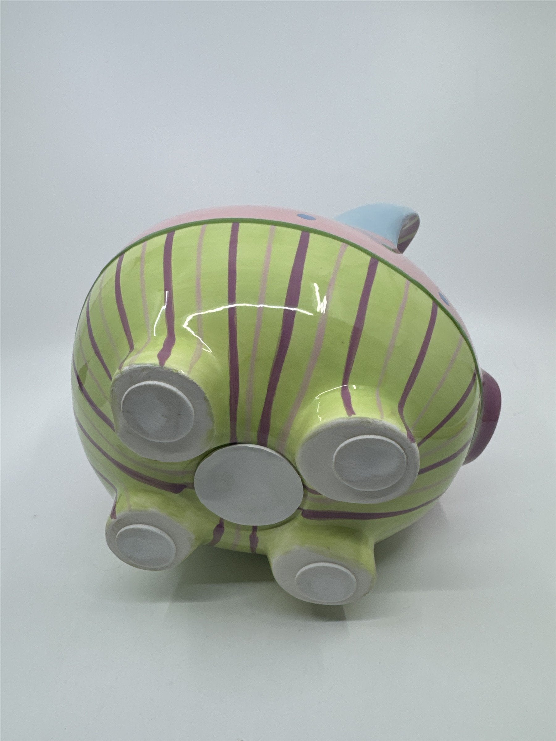 Ceramic Colorful Pink, Blue, Purple, and Green Girl's Piggy Bank