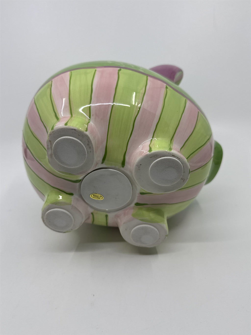 Ceramic Colorful Pink, Purple, and Green Girl's Piggy Bank