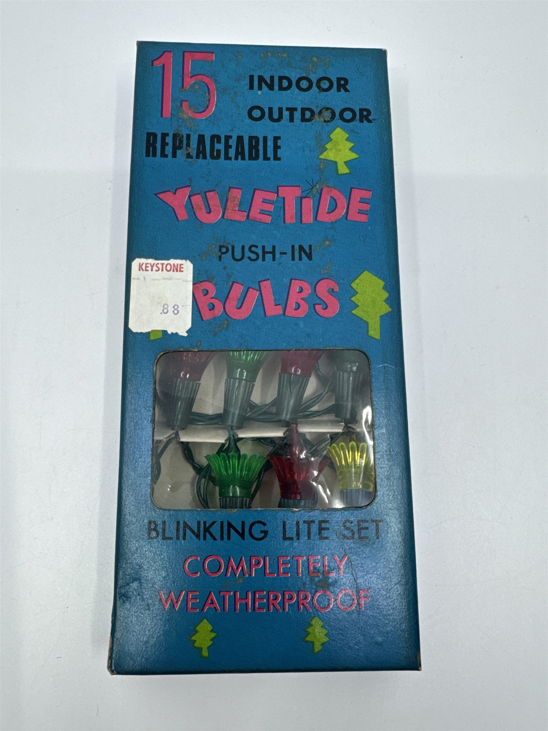 Set of 15 Vintage Yuletide Replaceable Yuletide Push-In Bulbs In/Outdoor Lights