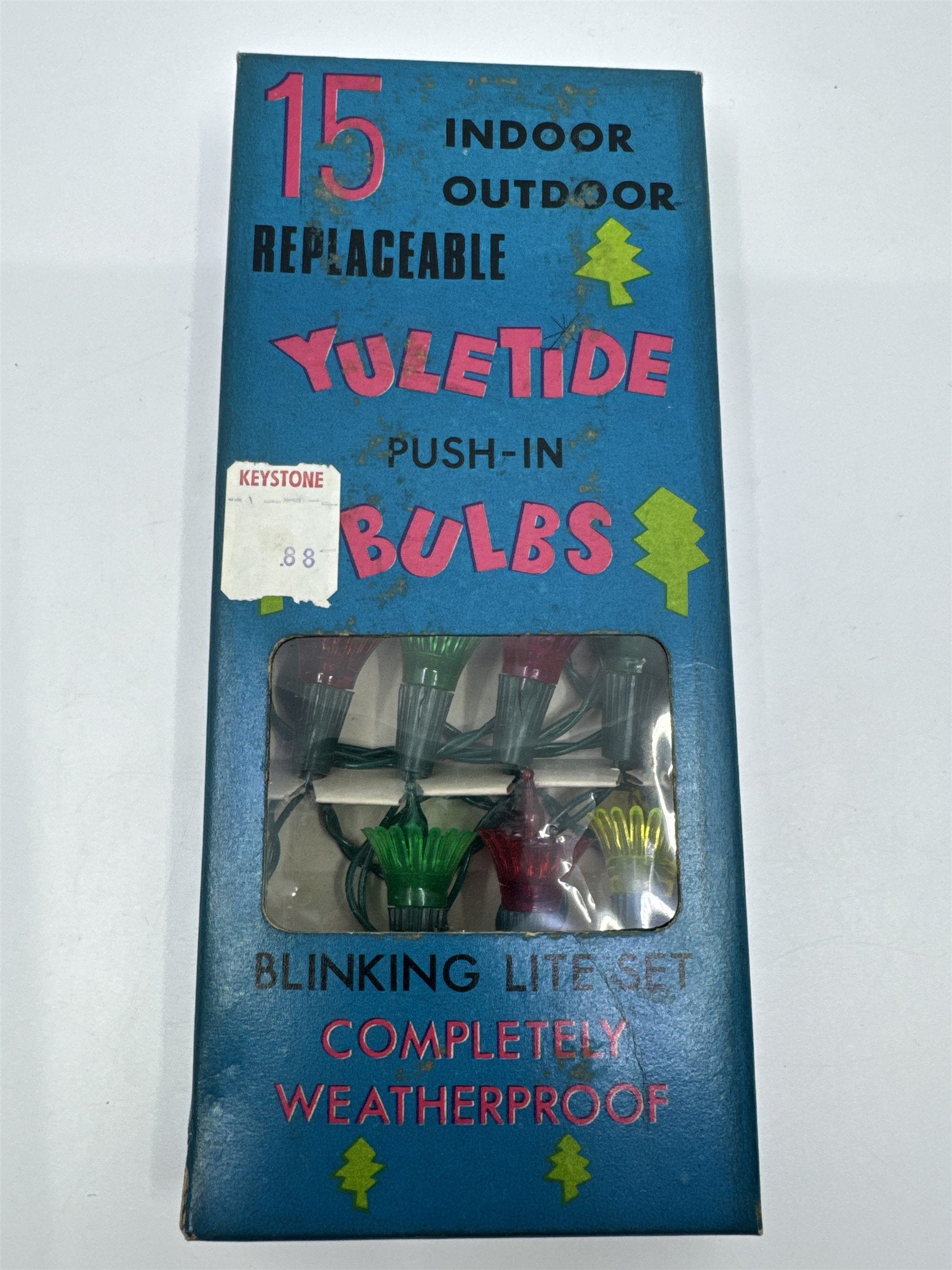 Set of 15 Vintage Yuletide Replaceable Yuletide Push-In Bulbs In/Outdoor Lights
