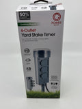 Jasco Outdoor Grounded Heavy Duty 6-Outlet Yard Stake Timer Weather Resistant