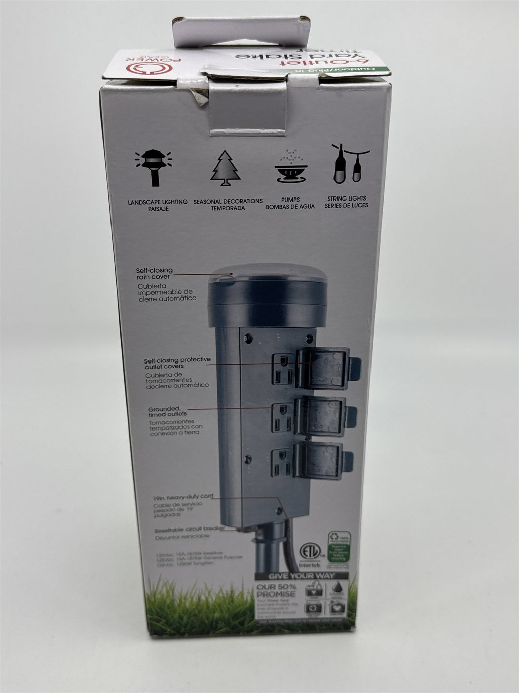 Jasco Outdoor Grounded Heavy Duty 6-Outlet Yard Stake Timer Weather Resistant