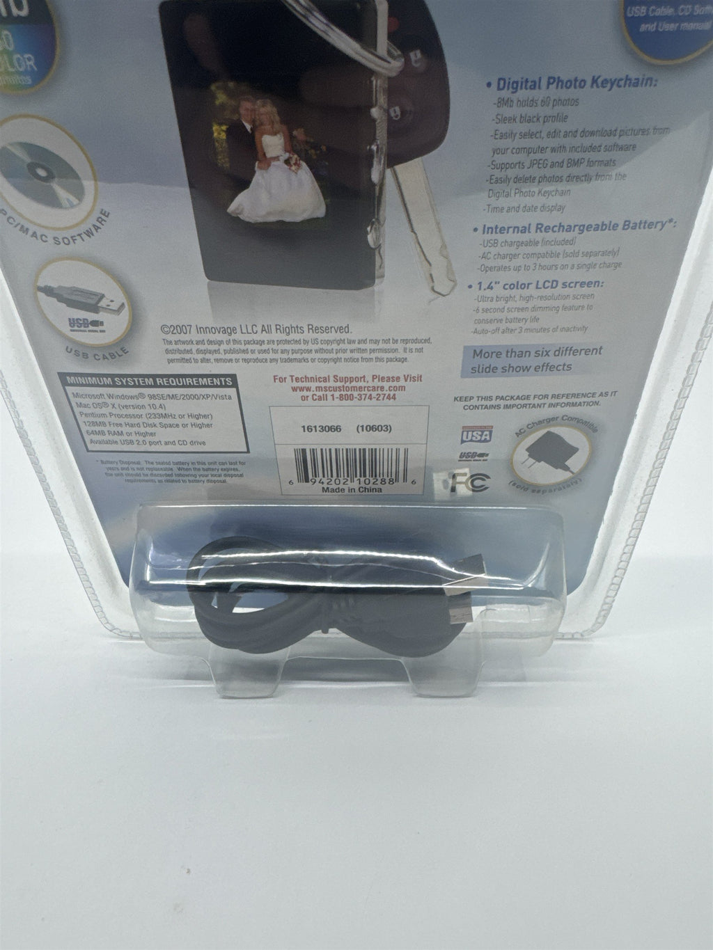 Digital Photo Keychain 60 Color Photos W/ Rechargeable Battery 1.4" LCD Screen