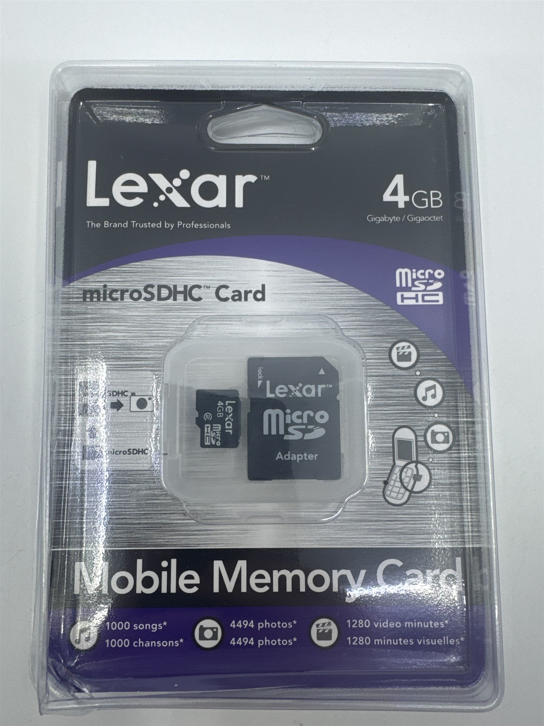 Lexar 4GB Mobile Memory Card Micro SD Adapter New In Packaging SDMI4GB-695