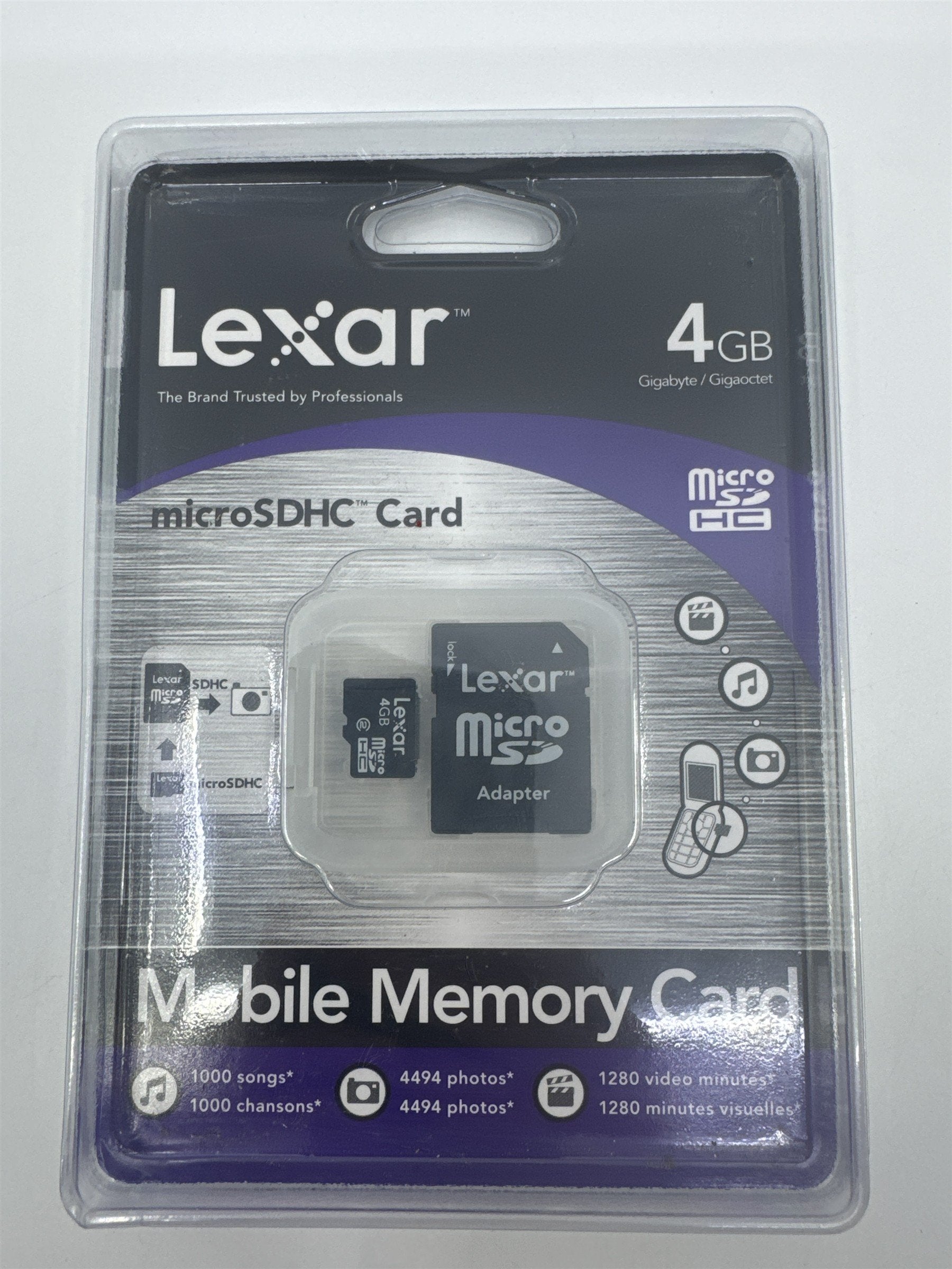 Lexar 4GB Mobile Memory Card Micro SD Adapter New In Packaging SDMI4GB-695
