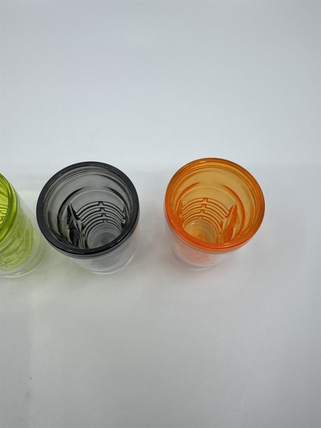 Set of Four Multicolored Skull Halloween Plastic Microwavable Shotglasses