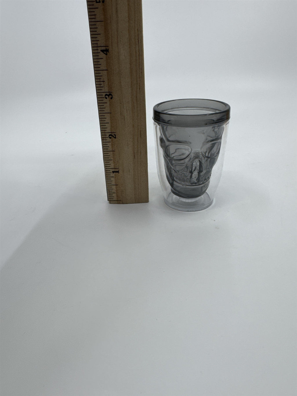 Set of Four Multicolored Skull Halloween Plastic Microwavable Shotglasses
