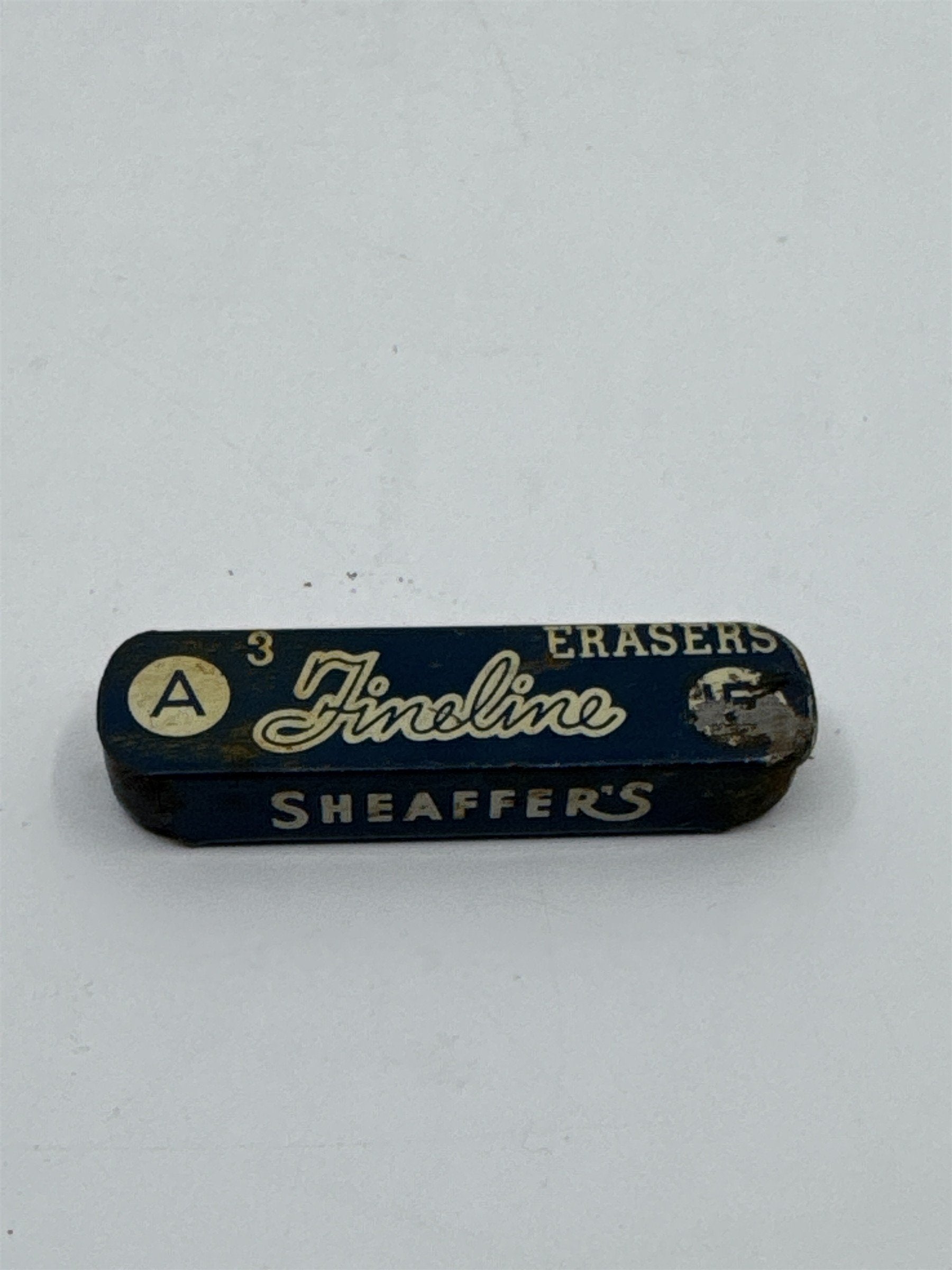 Vintage Sheaffer's Fineline Erasers Empty Blue Advertising Tin