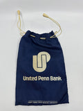 Vintage United Penn Bank Drawstring Canvas Blue Deposit Bag Money Bag