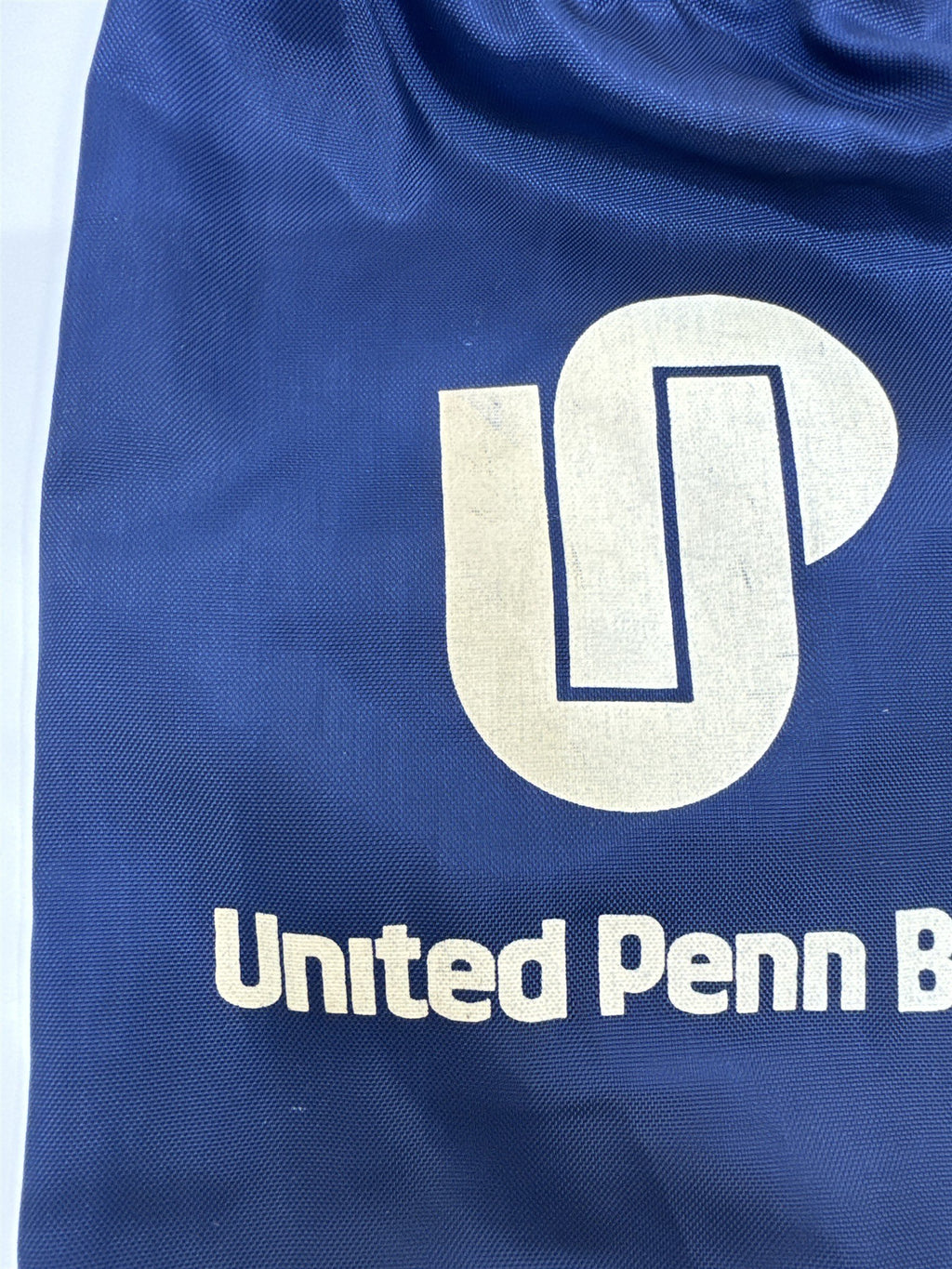 Vintage United Penn Bank Drawstring Canvas Blue Deposit Bag Money Bag