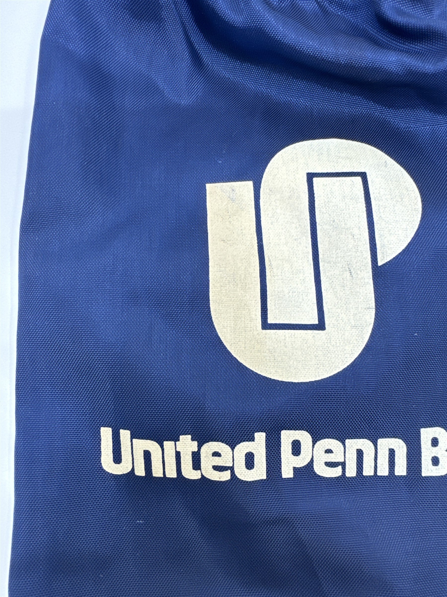 Vintage United Penn Bank Drawstring Canvas Blue Deposit Bag Money Bag