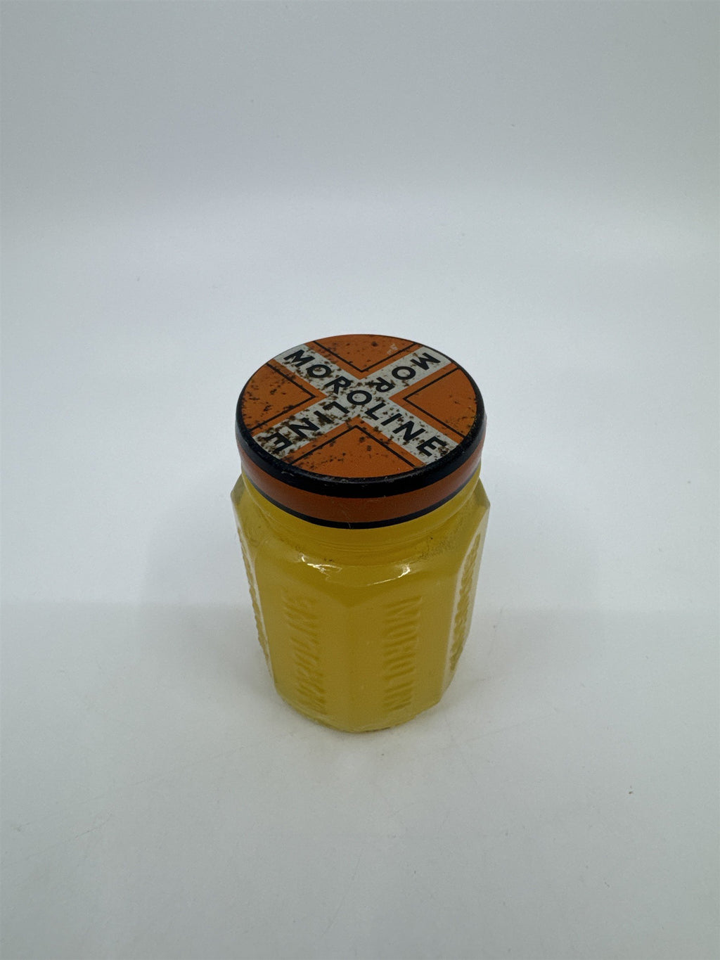 Vintage Moroline First Aid Petroleum Jelly Full Glass Jar