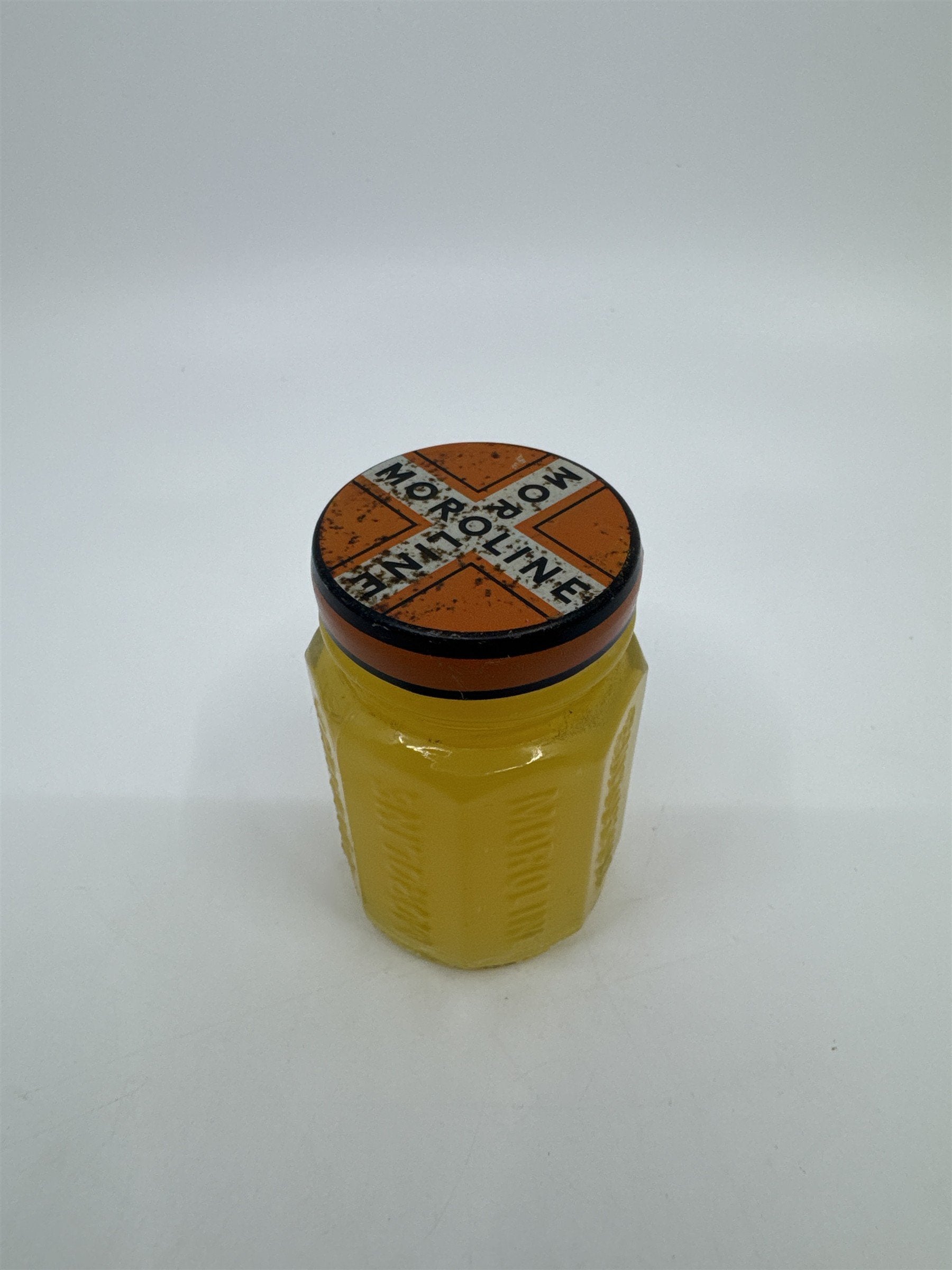 Vintage Moroline First Aid Petroleum Jelly Full Glass Jar