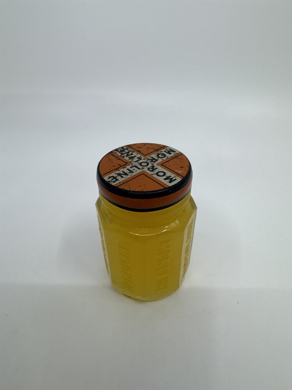 Vintage Moroline First Aid Petroleum Jelly Full Glass Jar