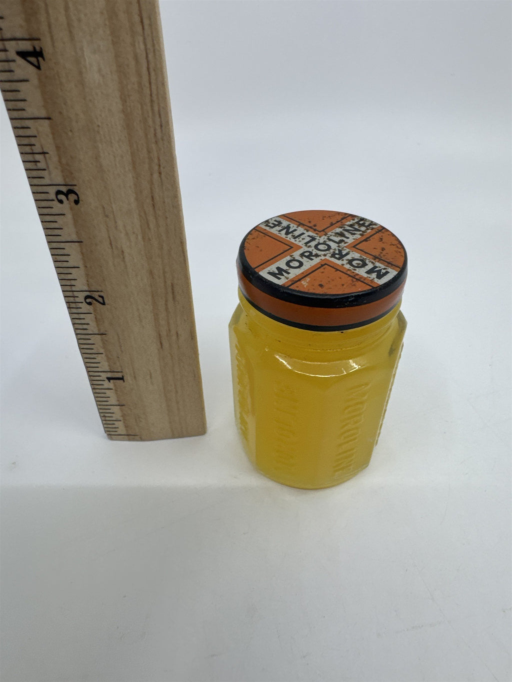Vintage Moroline First Aid Petroleum Jelly Full Glass Jar