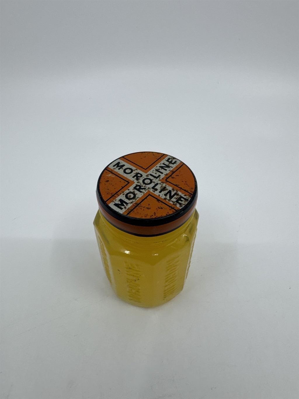 Vintage Moroline First Aid Petroleum Jelly Full Glass Jar
