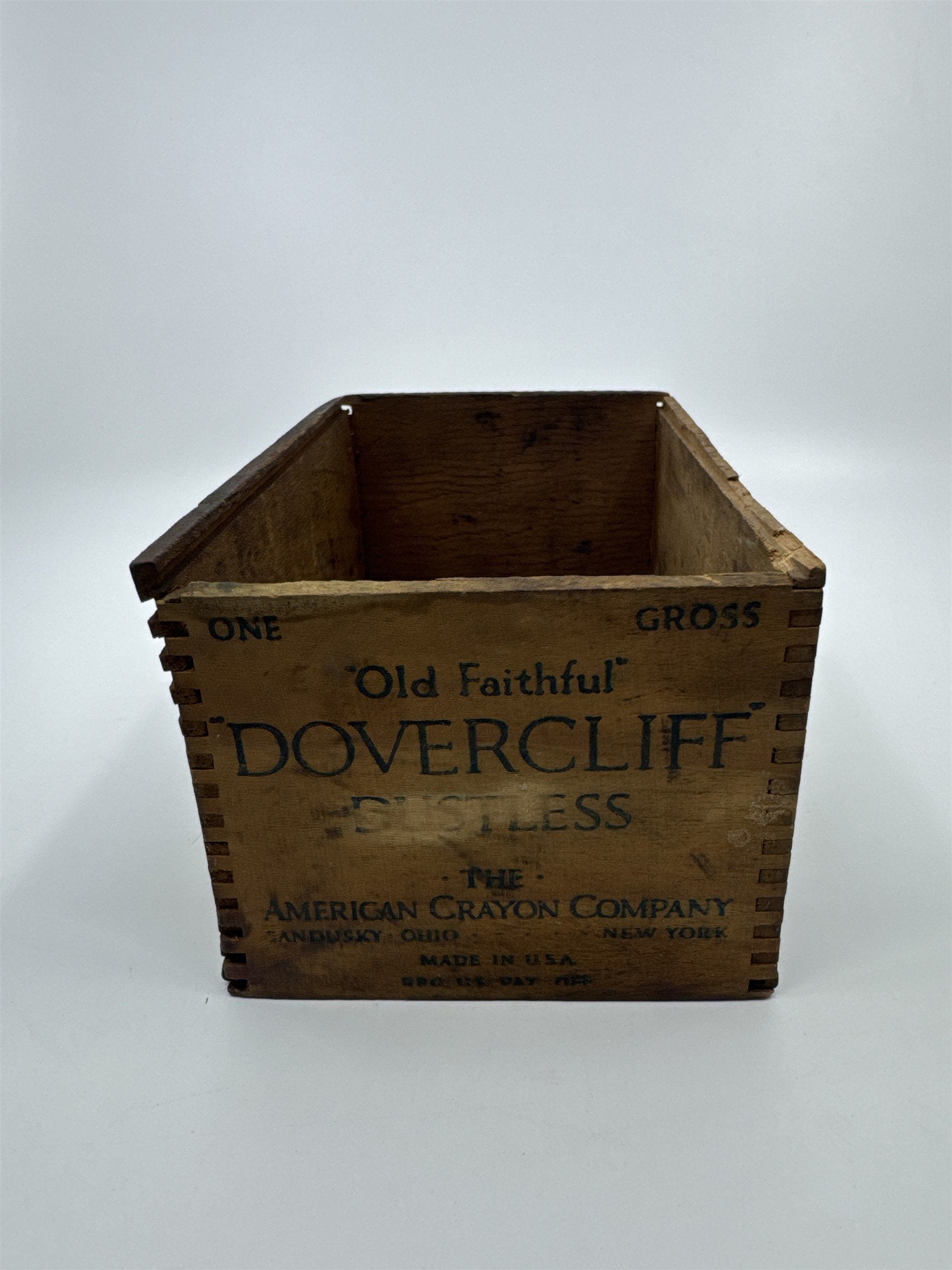 Vintage Wooden Dovercliff Dustless The American Crayon Company Empty Box