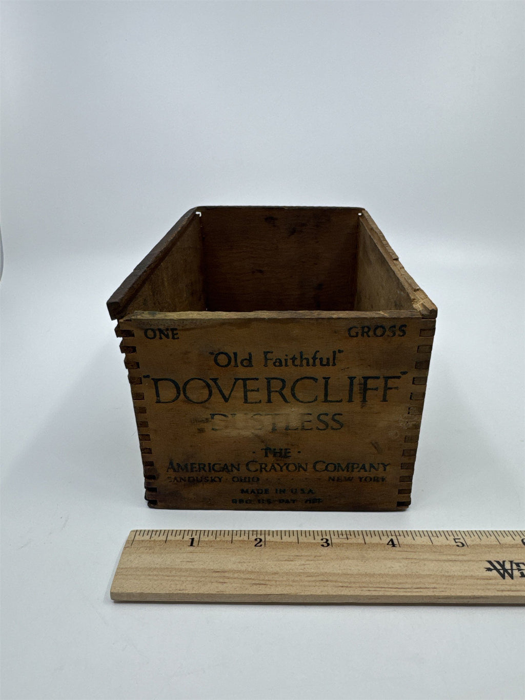 Vintage Wooden Dovercliff Dustless The American Crayon Company Empty Box