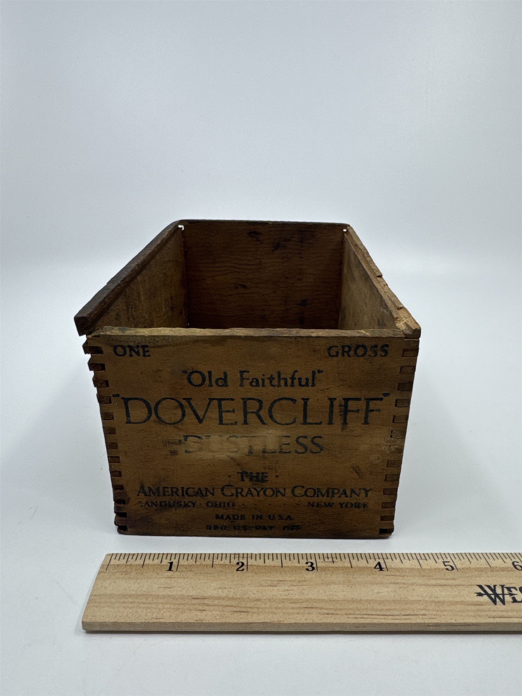 Vintage Wooden Dovercliff Dustless The American Crayon Company Empty Box