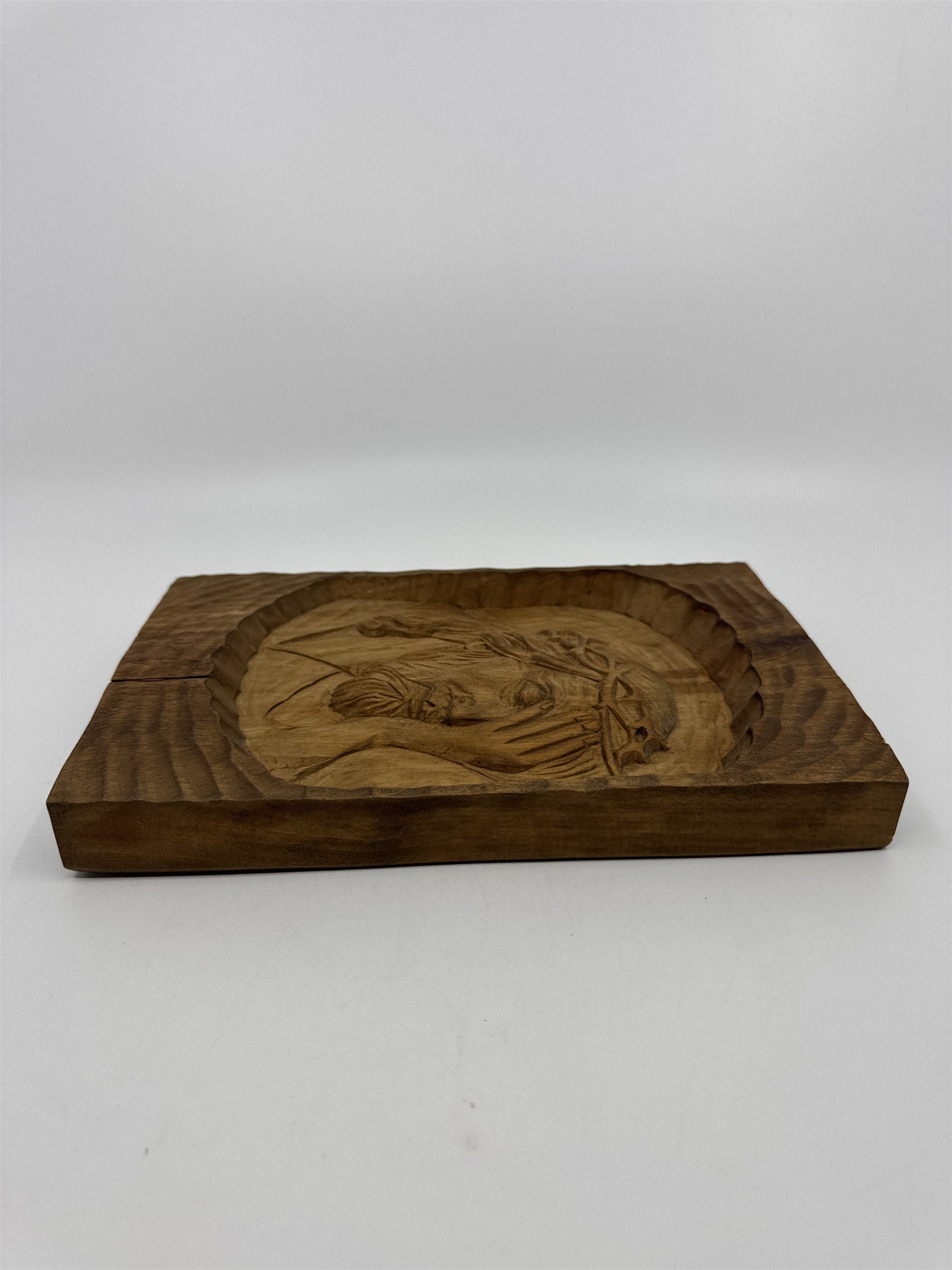 Vintage Wooden Handcarved Jesus Face Drewnie Josef Smollen Poland