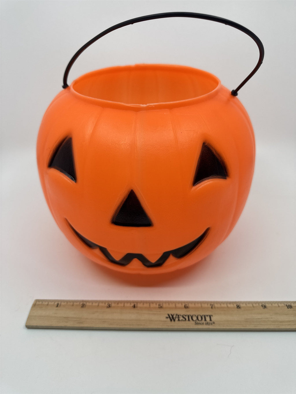 Vintage General Blow Mold Jack-O-Lantern Pumpkin Candy Bucket Pail