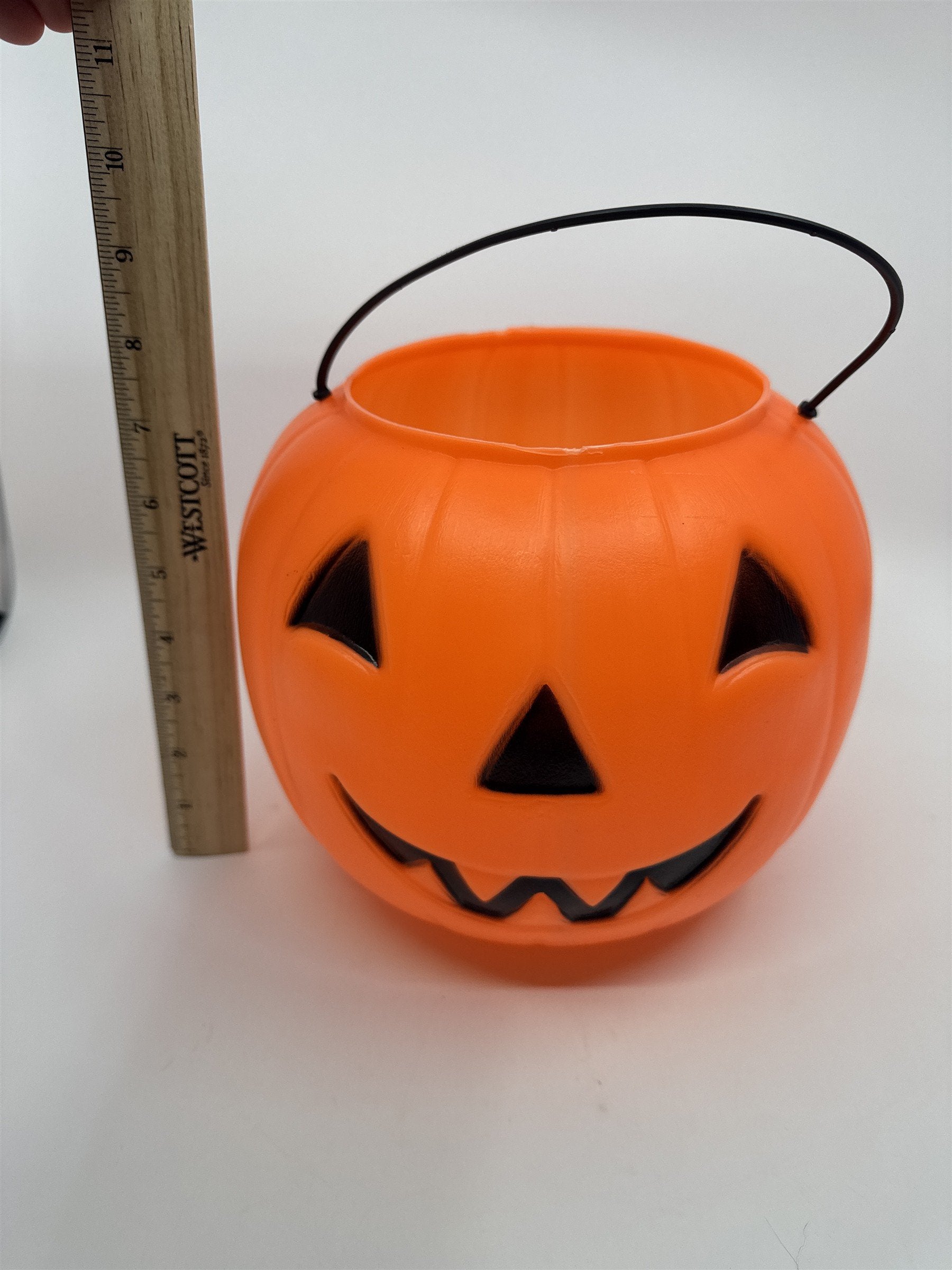 Vintage General Blow Mold Jack-O-Lantern Pumpkin Candy Bucket Pail