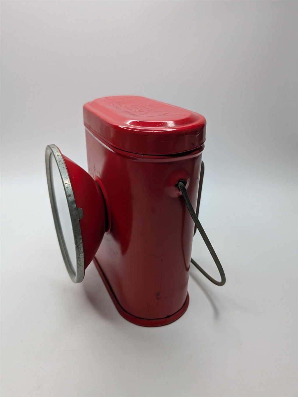 Vintage Lantern Red Delta Elec Co Husky Railroad Theater Hanging Lamp